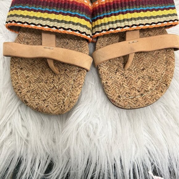 Donald J Pliner Rainbow Striped DARA Cork Wedge Sandal, Multi-Color Size 9M - Picture 10 of 10